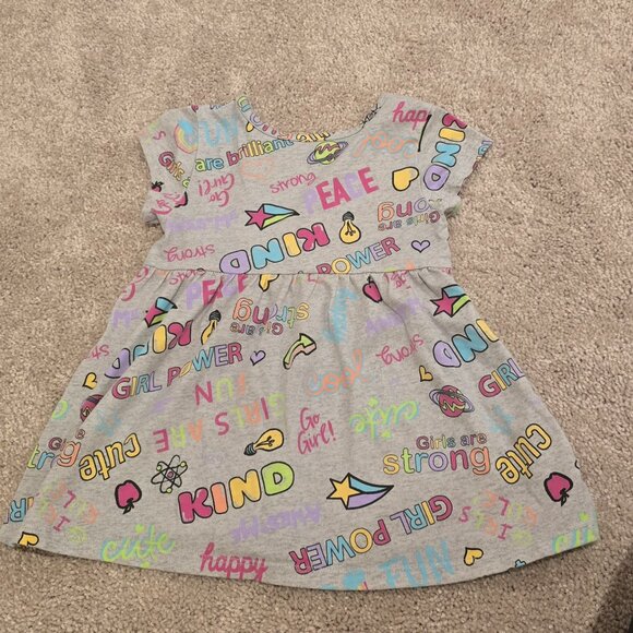 The Children's Place Grey Toddler Rainbow Girl Power Everyday Dress | 18-24mos - Picture 5 of 7